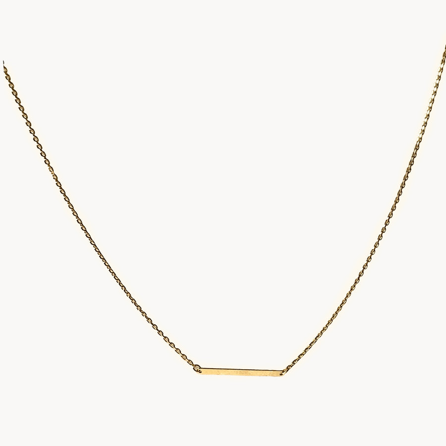 Horizontal Bar 9ct Gold Necklace