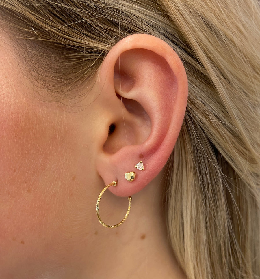 Large Twist 9ct Gold Hoop Earring