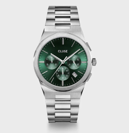 Vigoureux Chrono Steel Green, Silver Colour Watch CW20803
