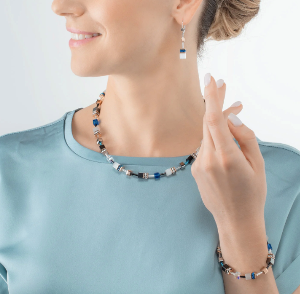GeoCUBE® Iconic necklace Capri Blue 4013100756
