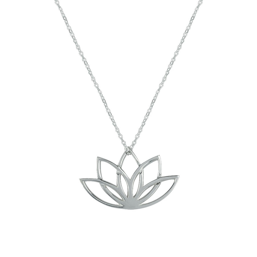 lotus flower silver necklace 