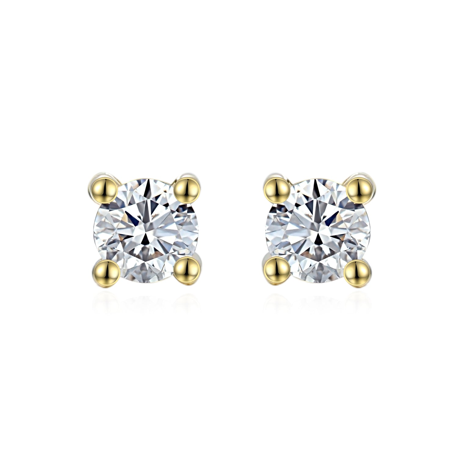 Classic Small Diamond Stud Earrings in 9ct Yellow Gold