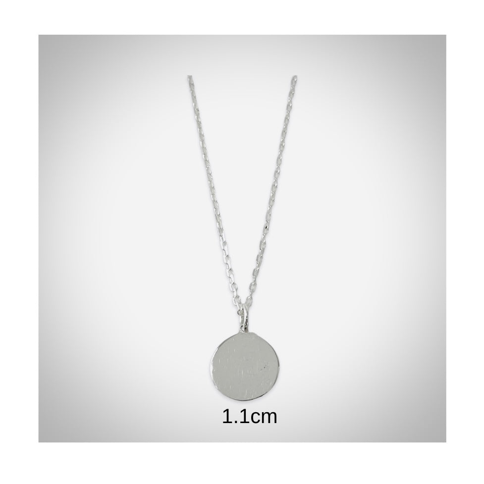 Silver Engravable Disc Necklace