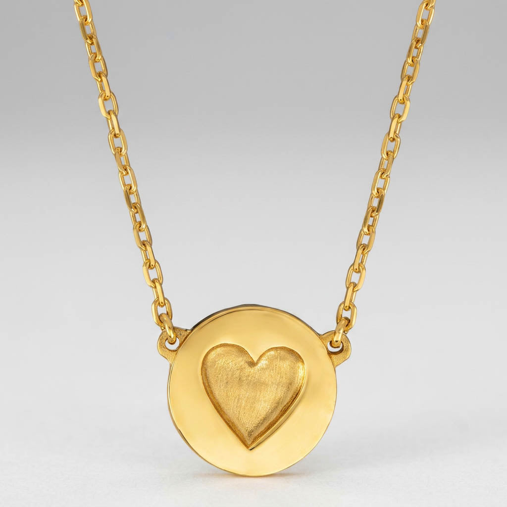 Heart 9ct Gold Disc Necklace