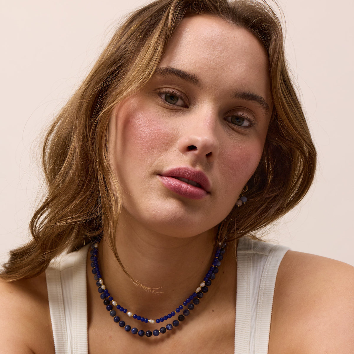 Ellie Lapis Lazuli Pearl Necklace
