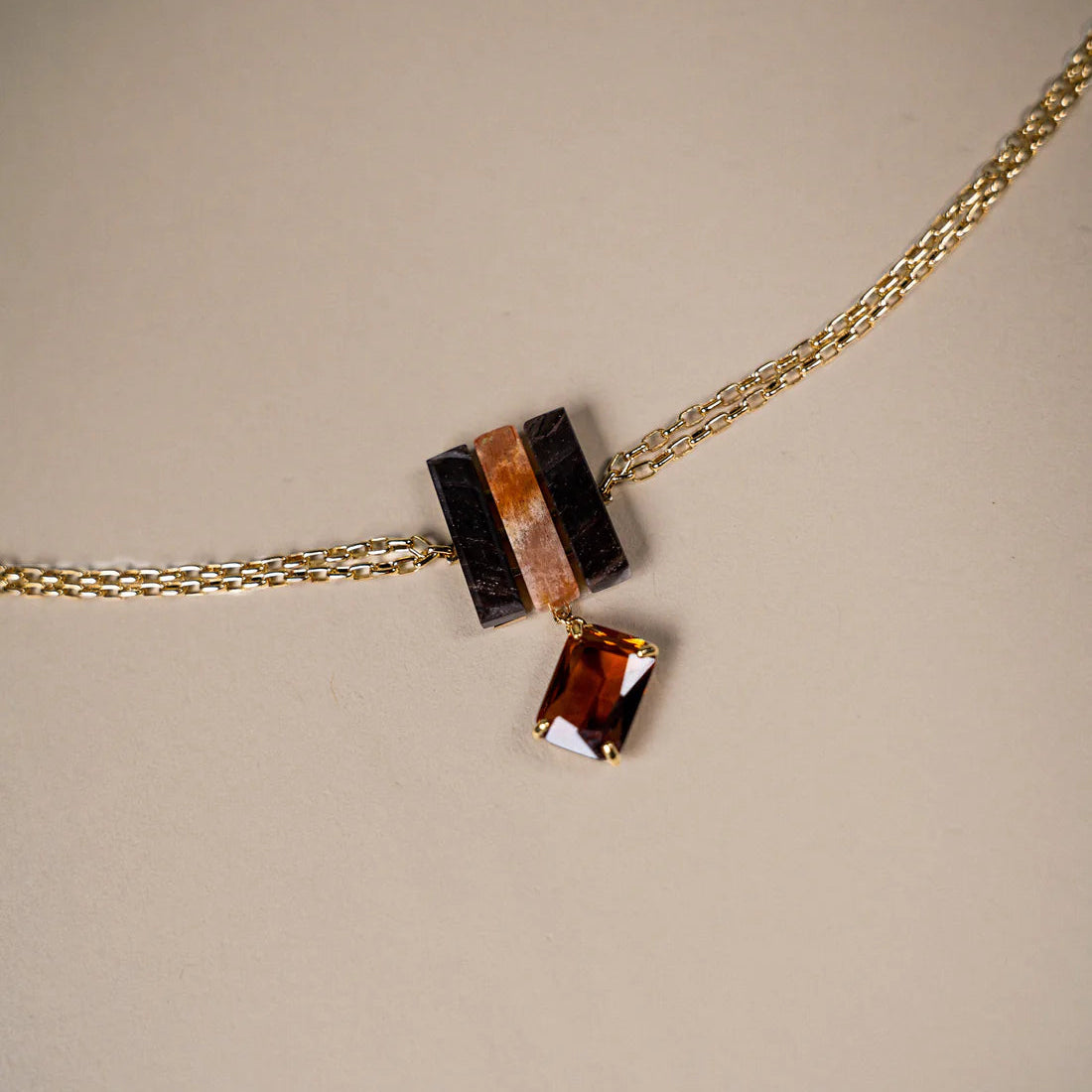 Gold Choker Necklace with Stones