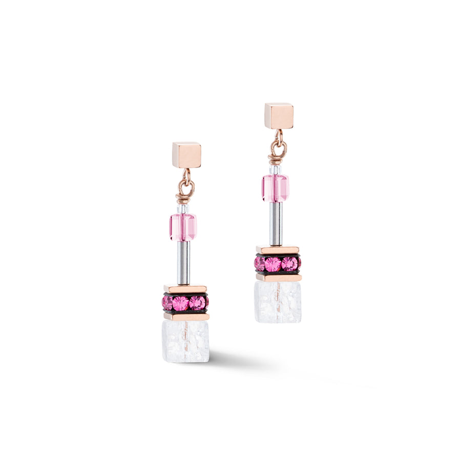 GeoCUBE® Iconic Nature earrings pink white 3018210400