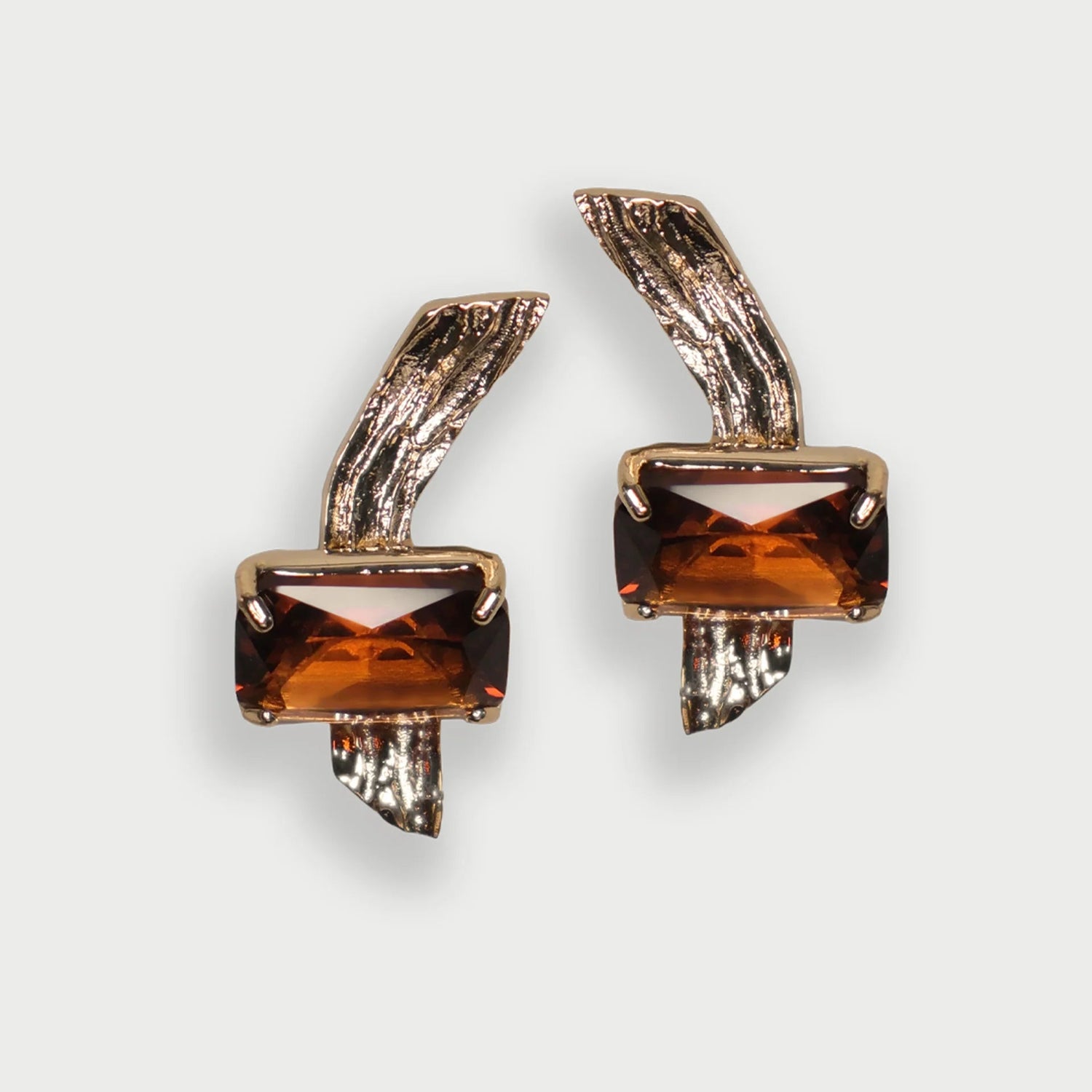 Gold-Plated Gemstone Earrings