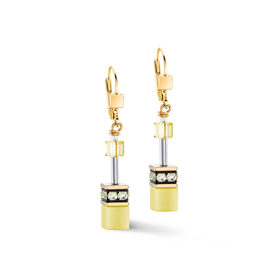 GeoCUBE® Iconic Mono Gold earrings yellow 4020200120