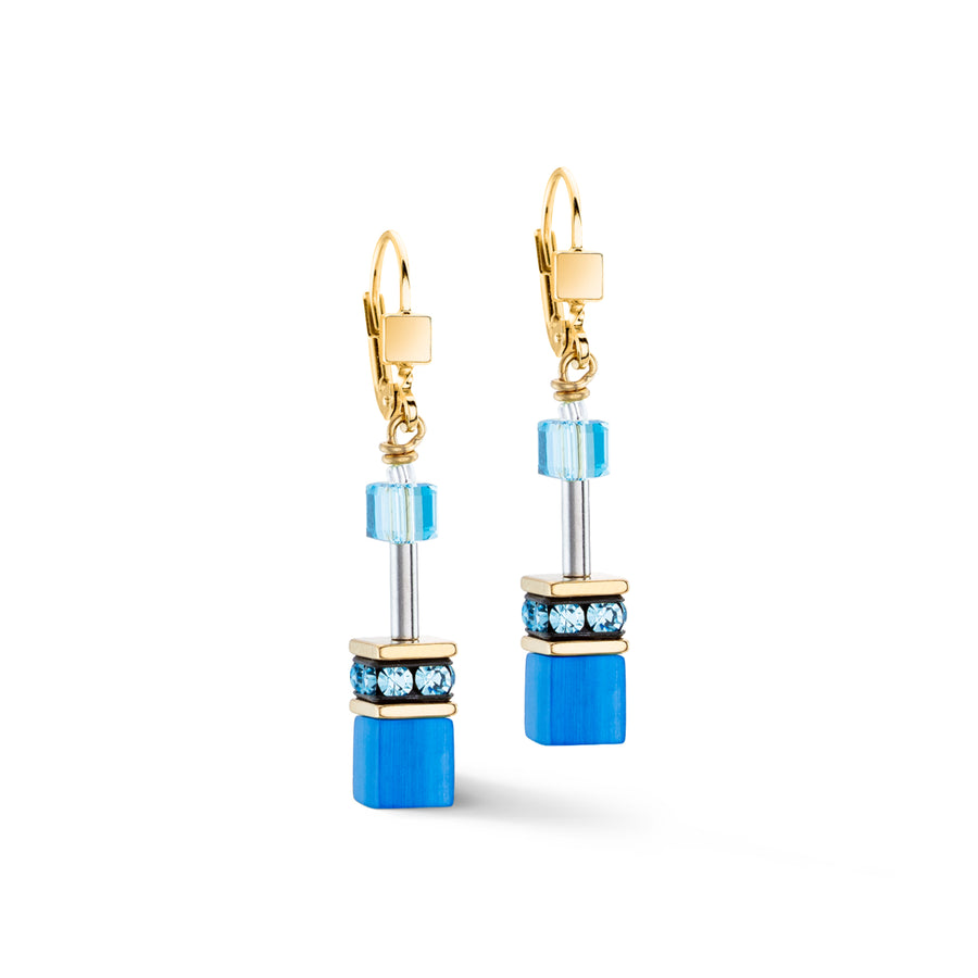 GeoCUBE® Iconic Mono Gold earrings turquoise 4020200600