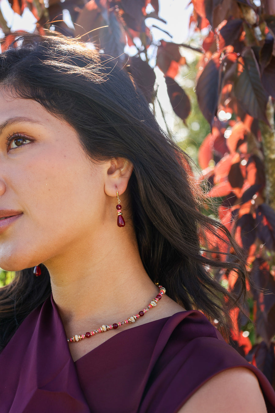 Fiora Stone Drop Earrings - Short