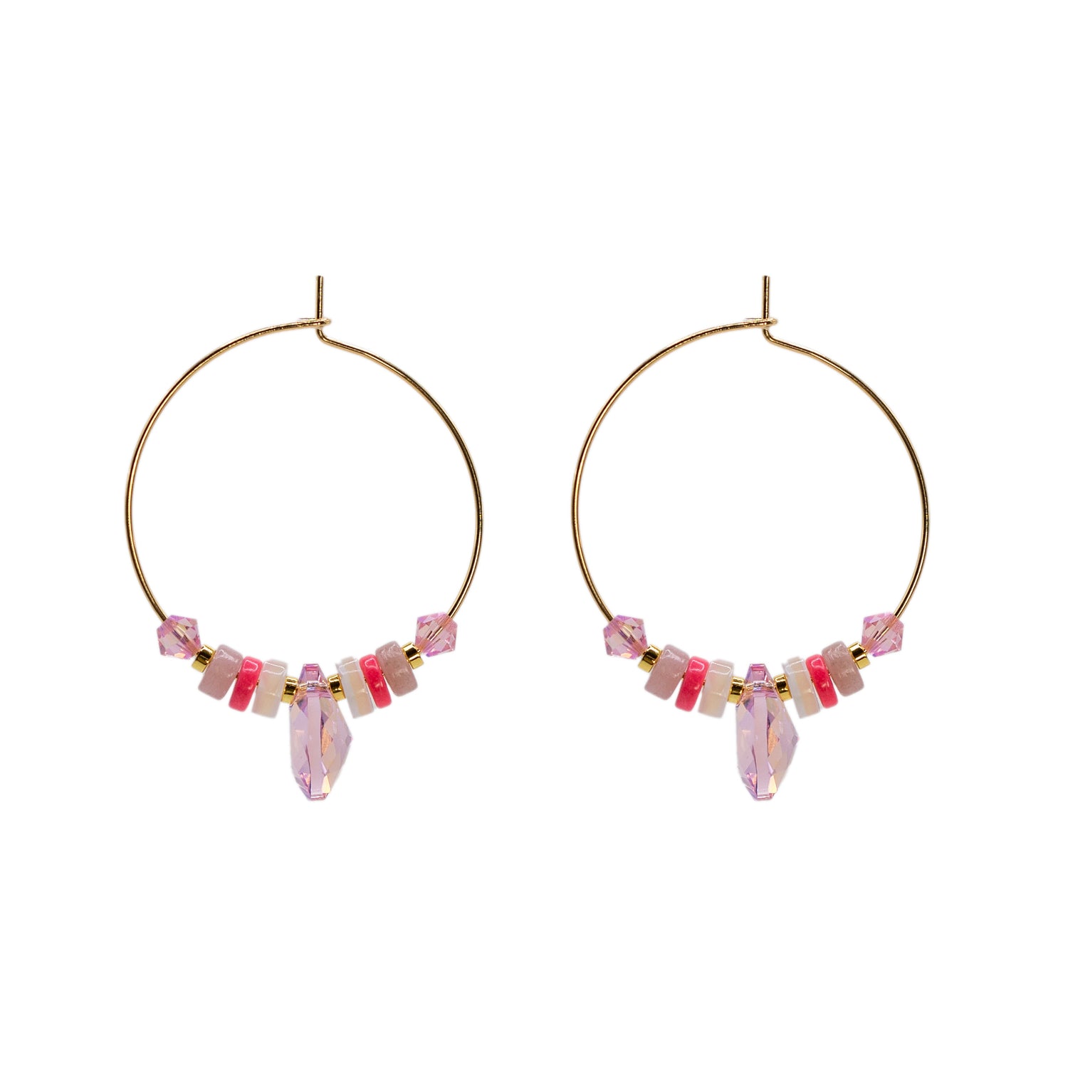Kaleidoscope Pink Drop Hoops