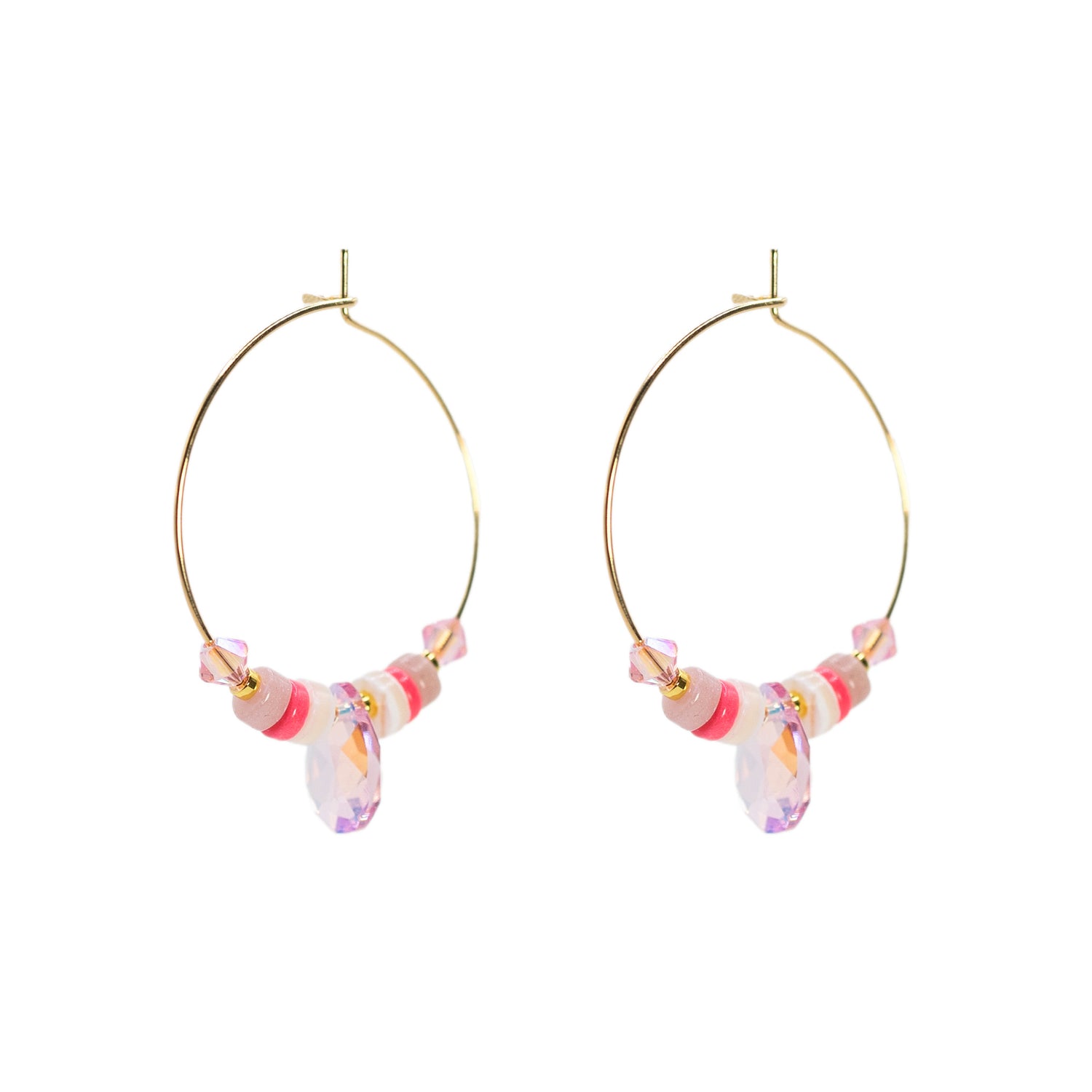 Kaleidoscope Pink Drop Hoops