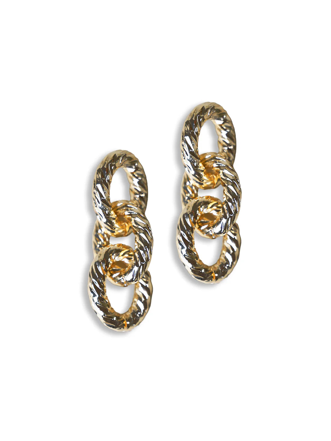 Chunky gold textured drop earring
