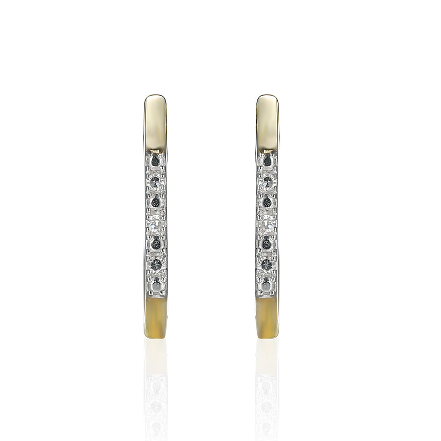 Diamond Hoop Earrings in 9ct Gold