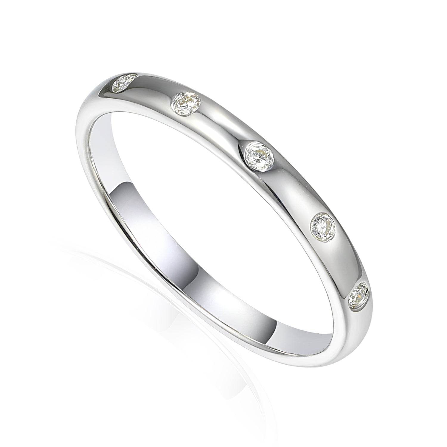 Elegant Diamond Band in 9ct White Gold
