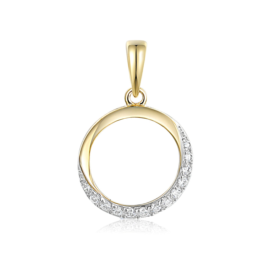 Diamond Circle Pendant in 9ct Yellow Gold