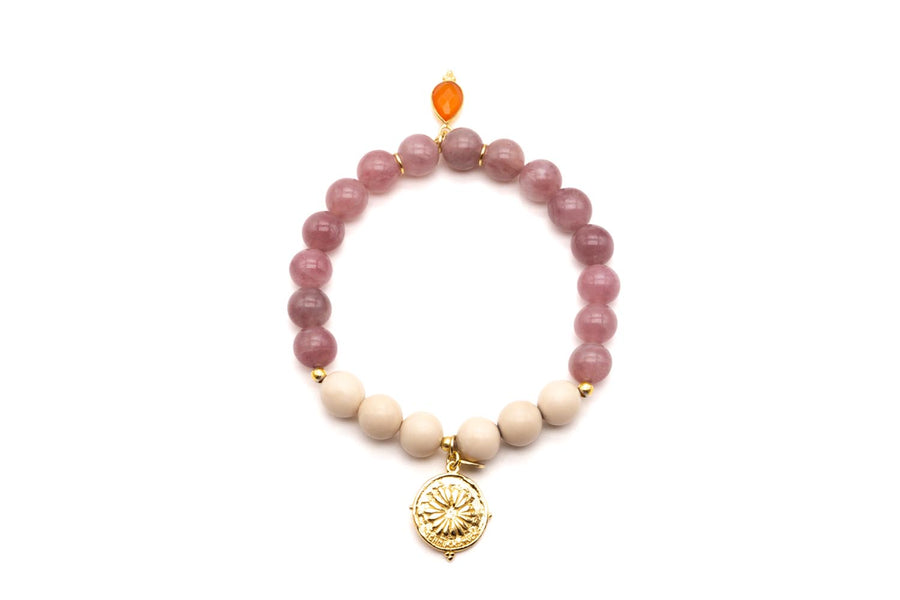 Mala Single Rose Moon Bracelet