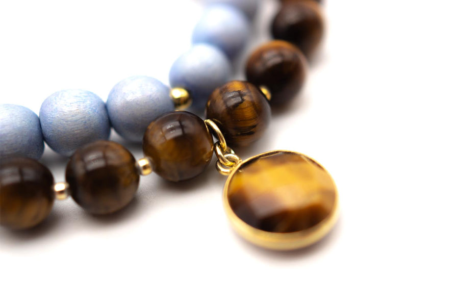 Mala Twin Blue Tiger Bracelet