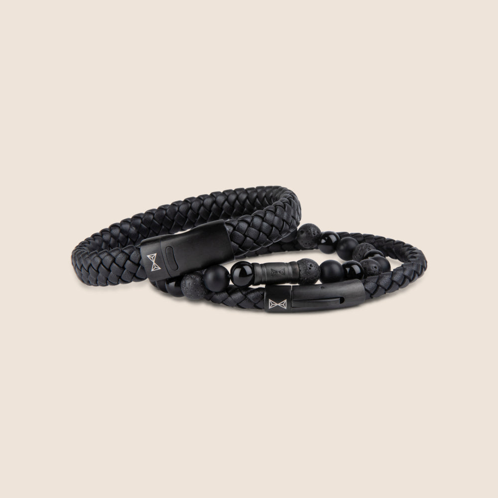 Iron Single String Black Bracelet