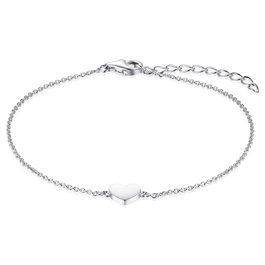 This delicate heart bracelet is perfect as an everyday staple.&nbsp;&nbsp;  925 Sterling Silver. Yellow Gold Plated Silver. B1016/B1016Y