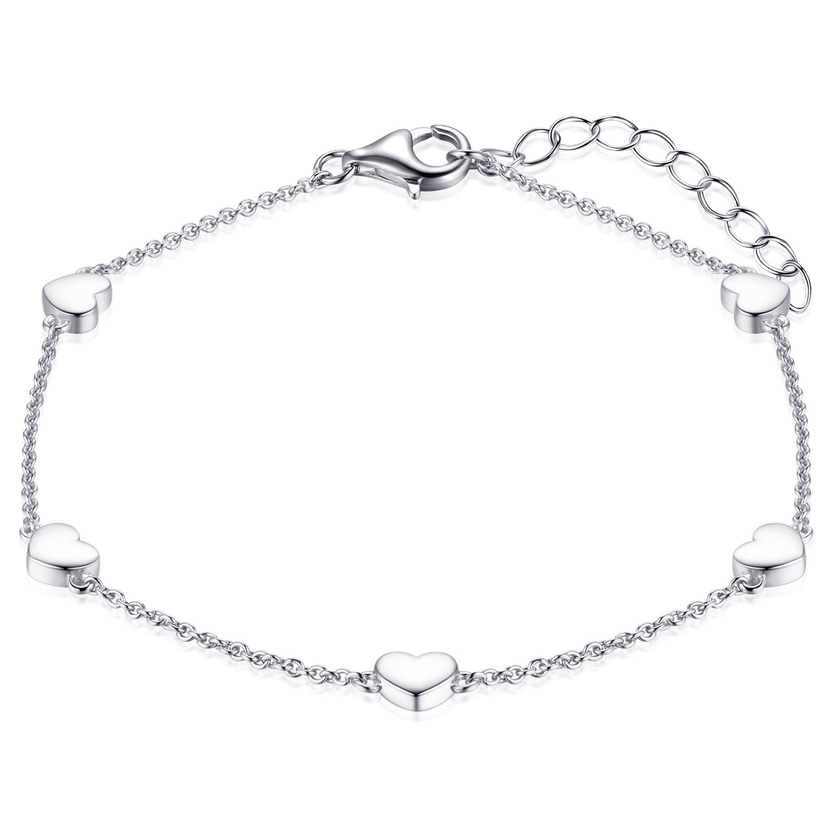 This delicate multi heart bracelet is perfect as an everyday staple.&nbsp;&nbsp;  925 Sterling Silver. Yellow Gold Plated Silver. B1025/B1025Y