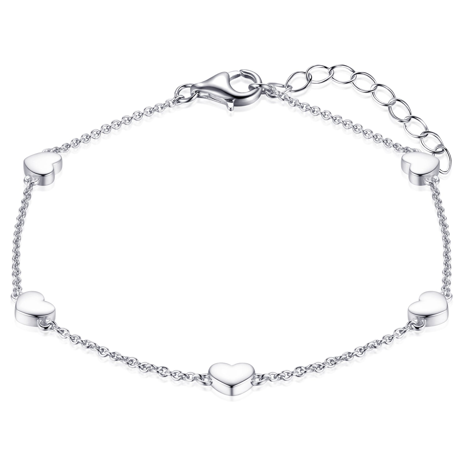 This delicate multi heart bracelet is perfect as an everyday staple.&nbsp;&nbsp;  925 Sterling Silver. Yellow Gold Plated Silver. B1025/B1025Y