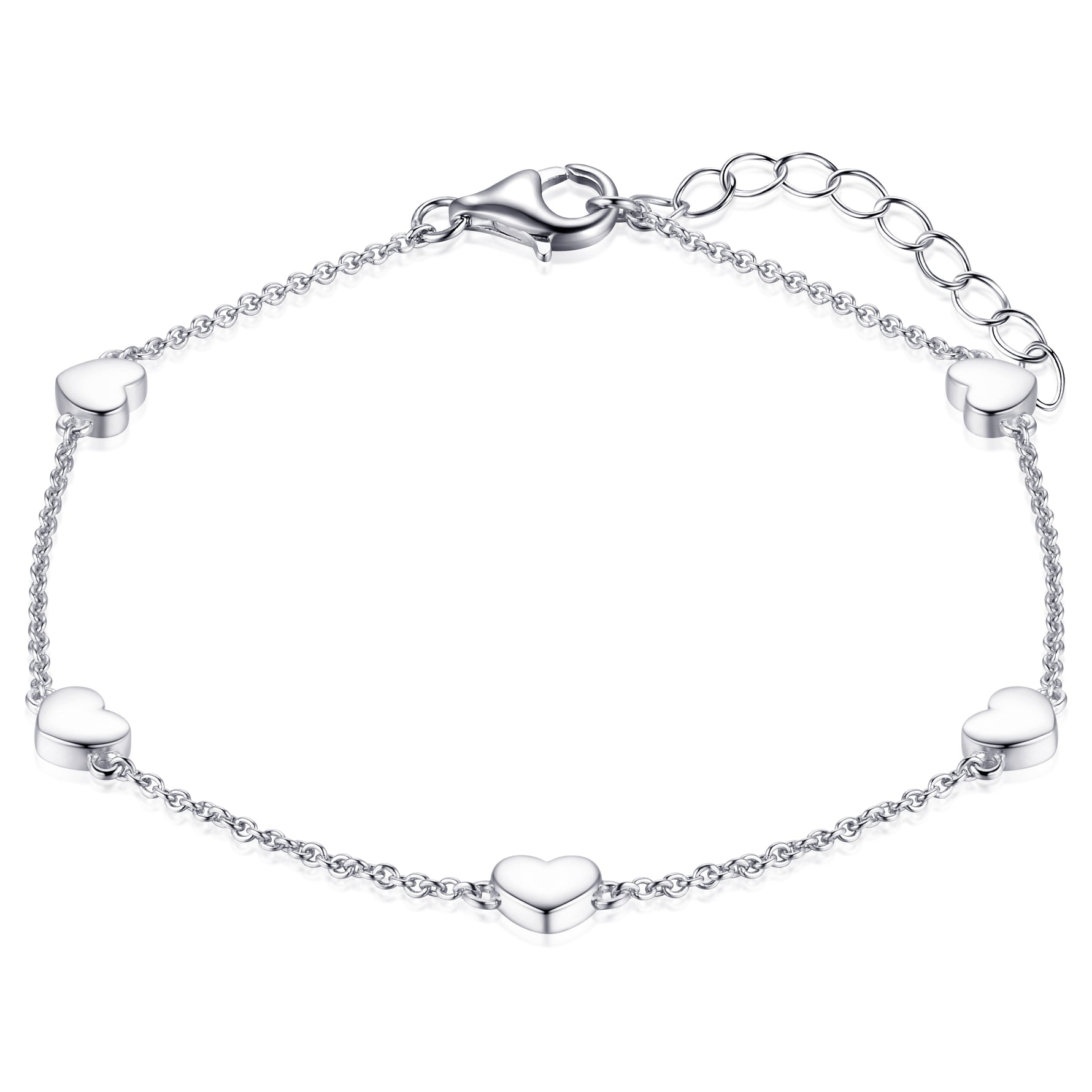 This delicate multi heart bracelet is perfect as an everyday staple.&nbsp;&nbsp;  925 Sterling Silver. Yellow Gold Plated Silver. B1025/B1025Y