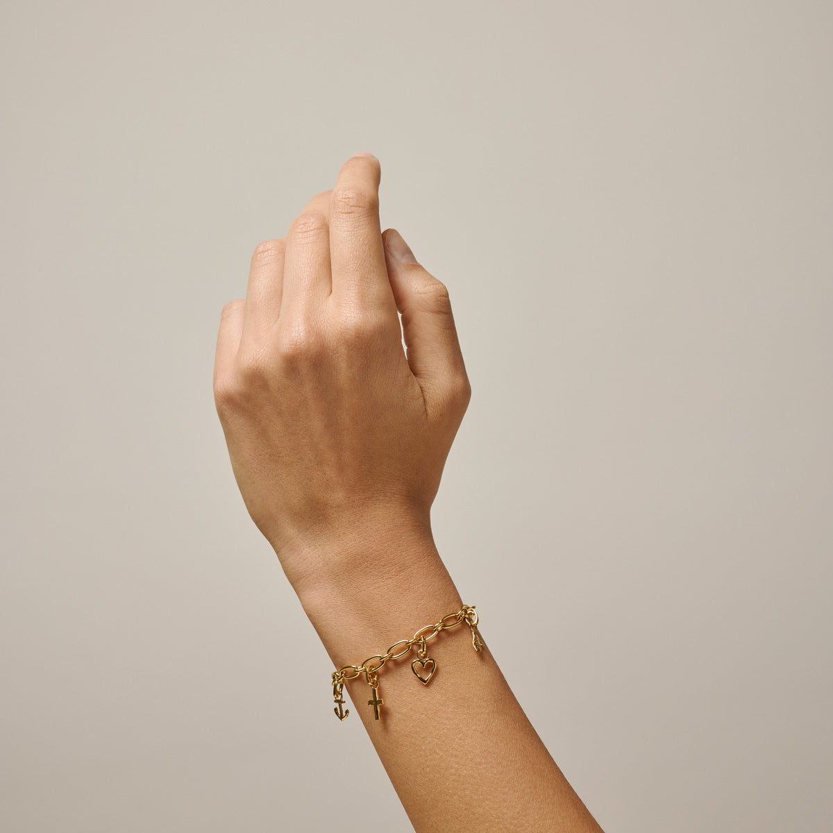 Chunky Gold Charm Bracelet