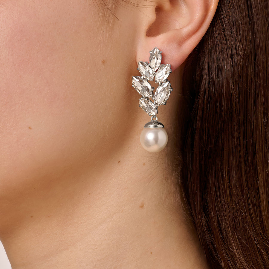 Balete SS Crystal / White Earrings
