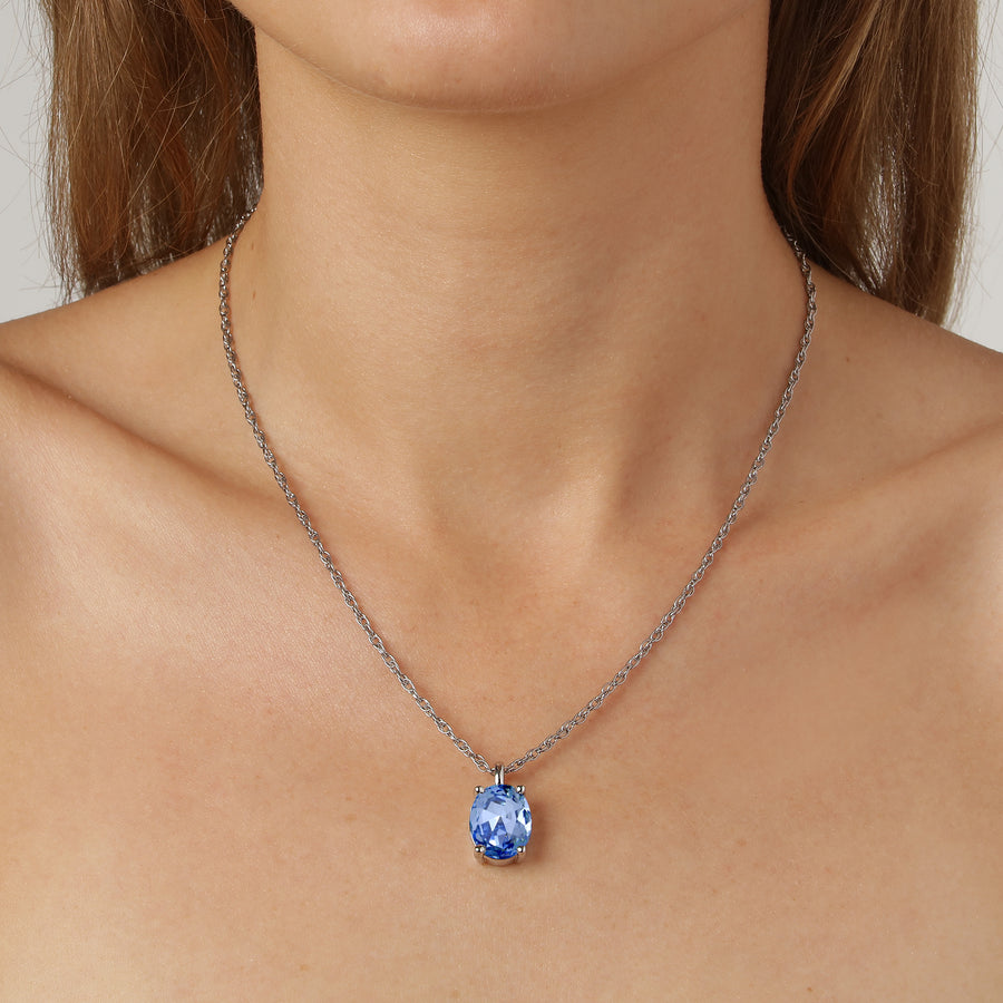 BARGA SS LIGHT BLUE NECKLACE