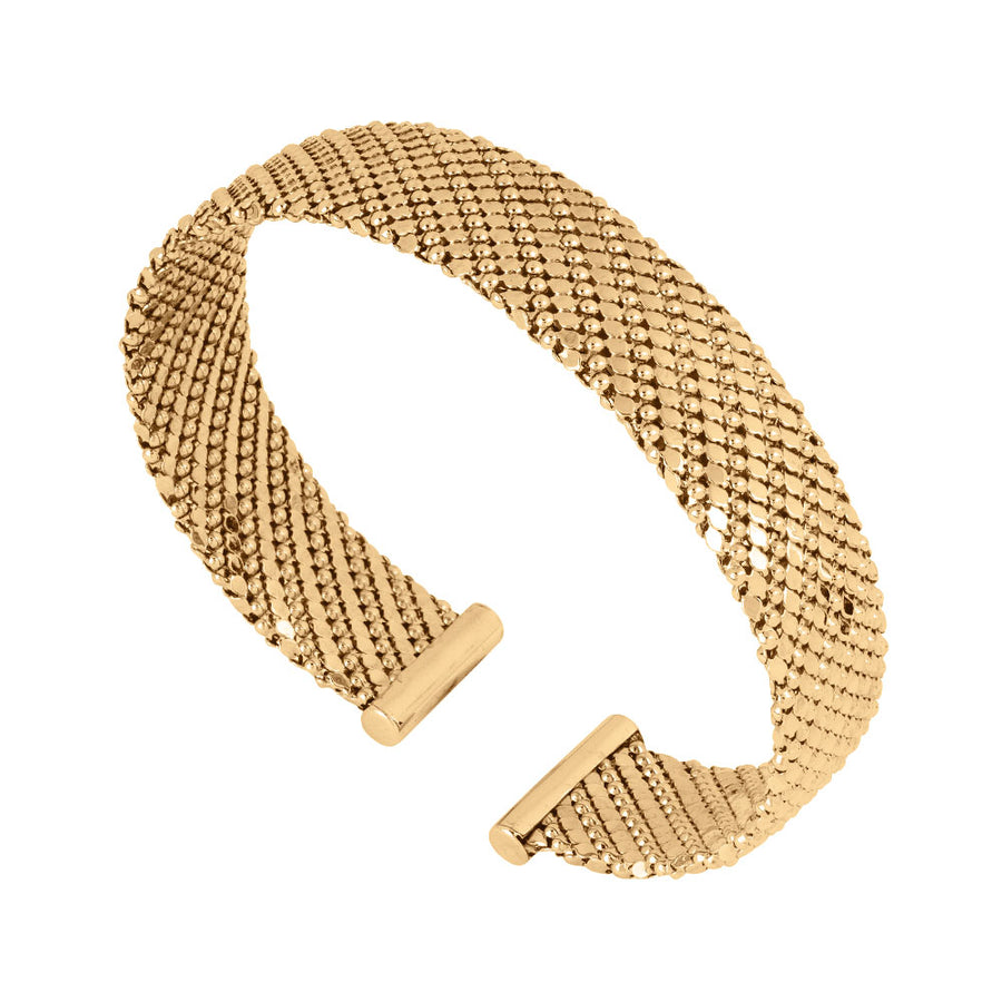 Athena Rigid Bracelet Flat Snake Skin - Gold
