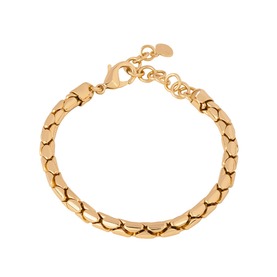 Athena Bracelet Tubular Snake Mesh - Gold