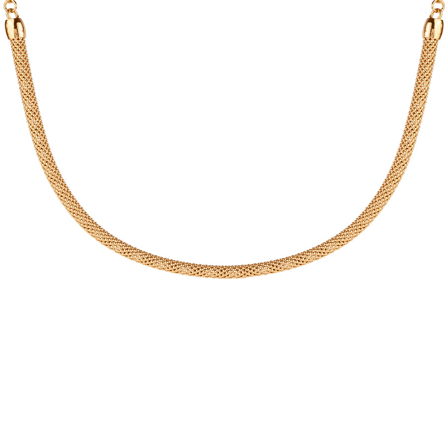 Athena Tubular Mesh Necklace - Gold