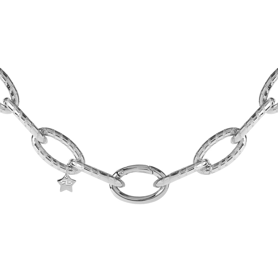 Diva Necklace with Diamond Texture Links
