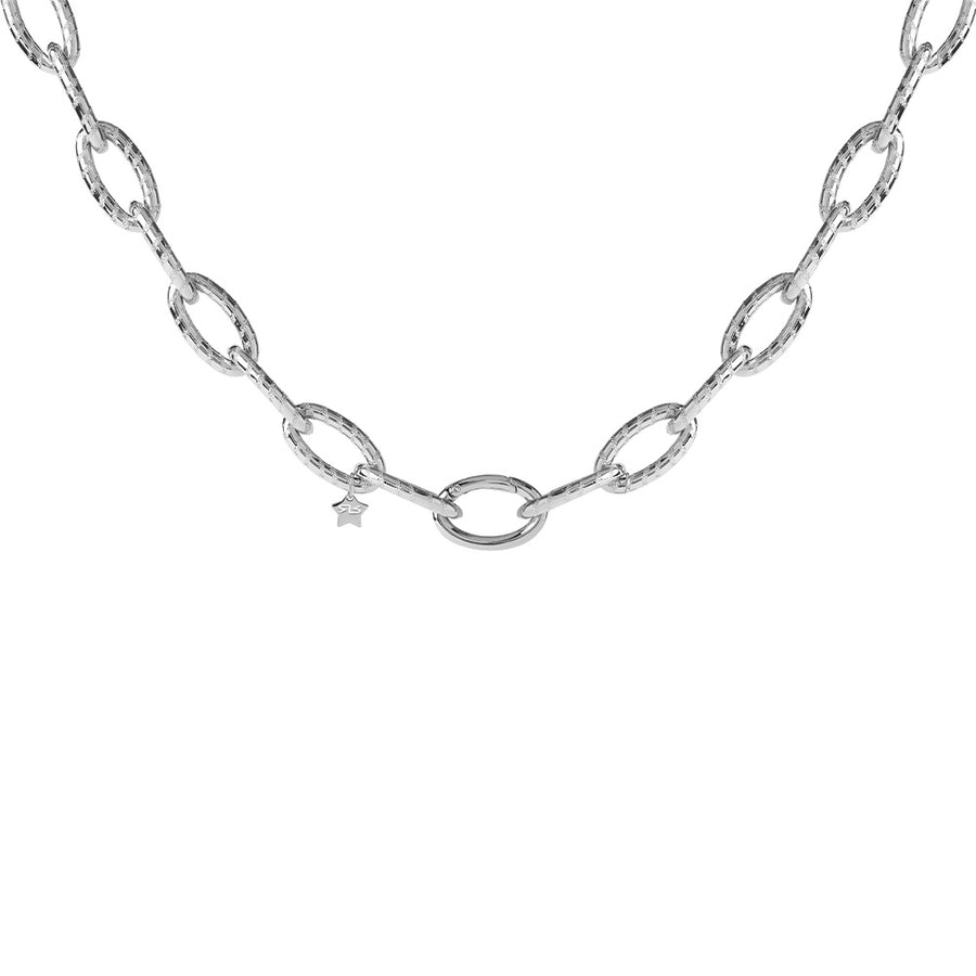 Diva Necklace with Diamond Texture Links