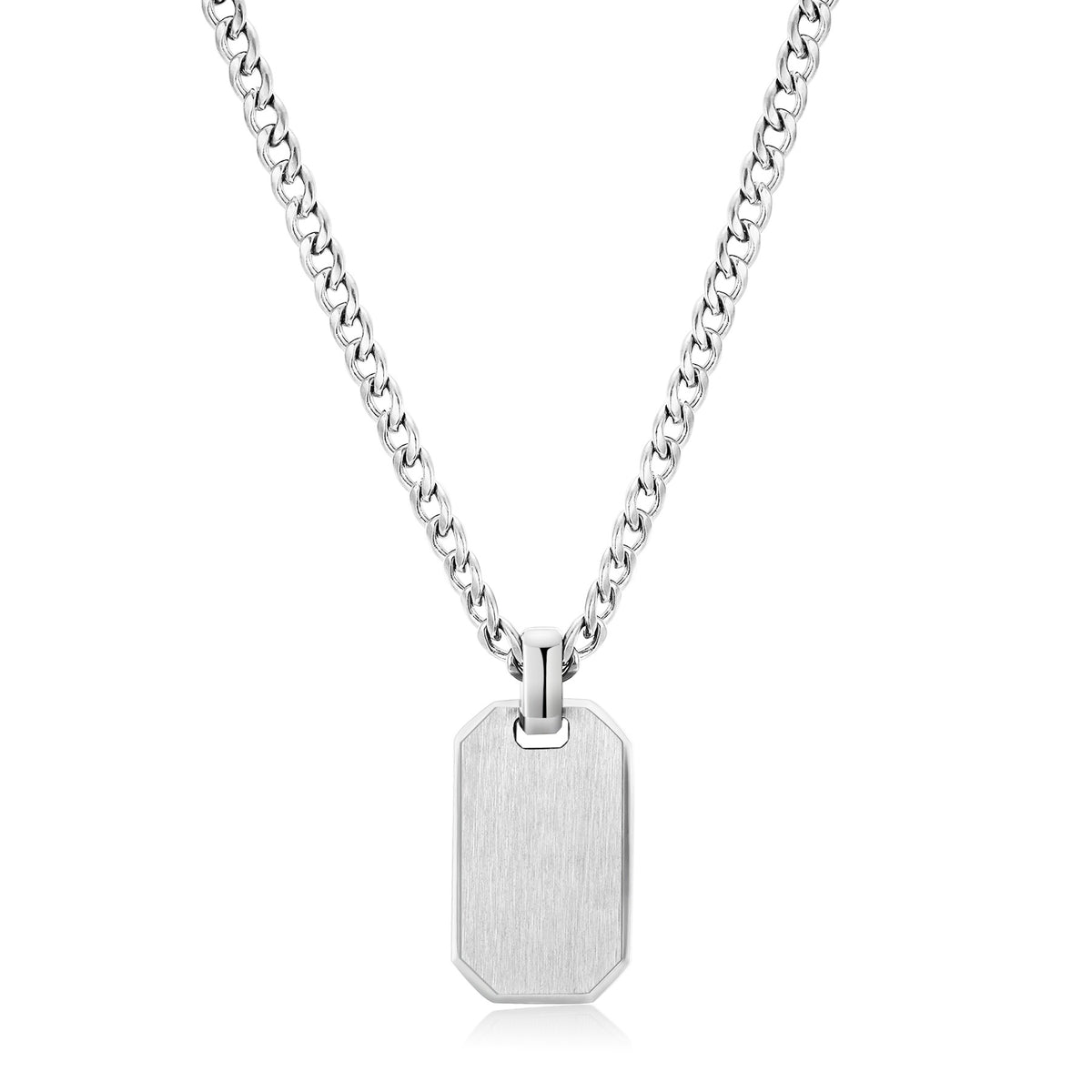 Ink Tag Silver Necklace