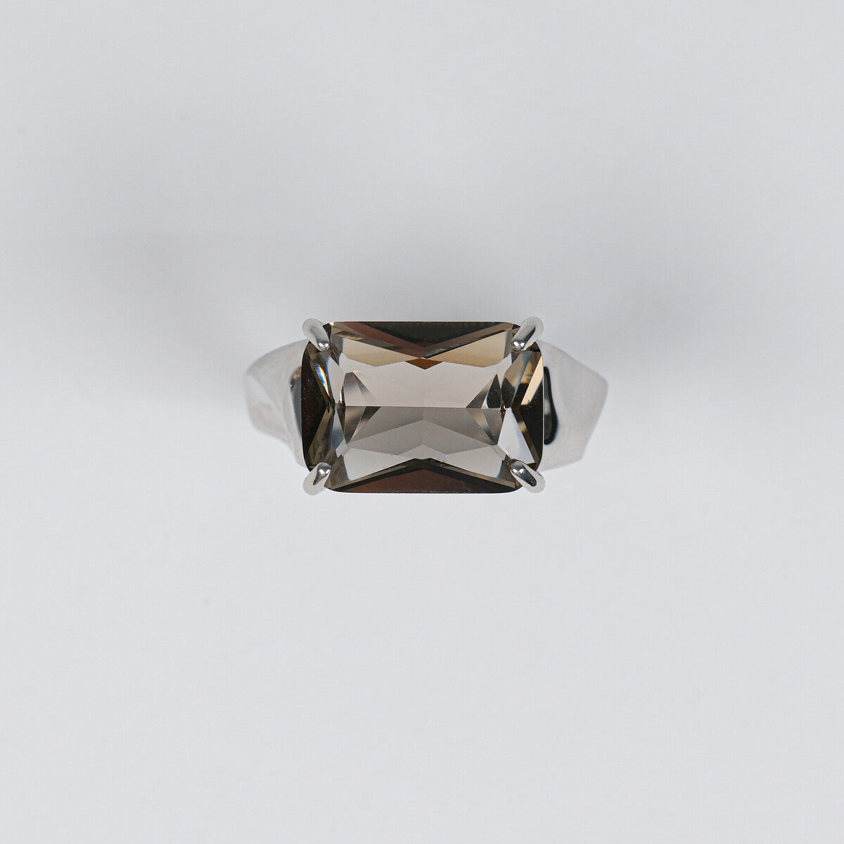 Stone Slammed Ring Smoky Quartz
