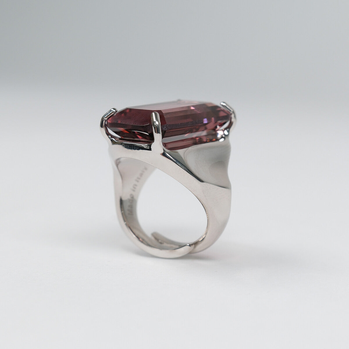 Large Stone Slammed Ring Amethyst