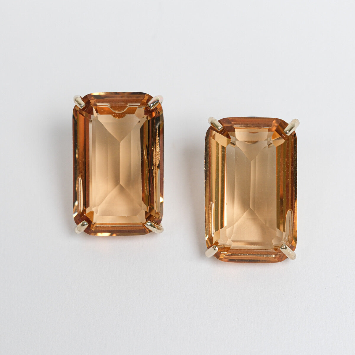 Earrings with Large Glass Stone