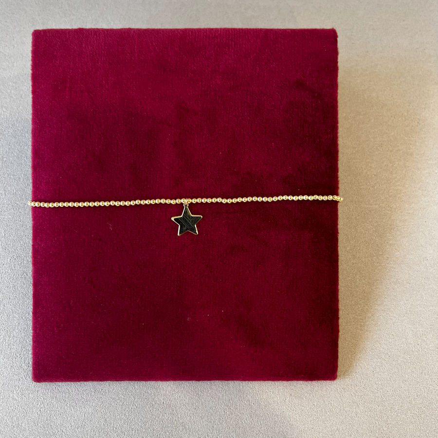 Star with 9ct Gold Bead Bracelet