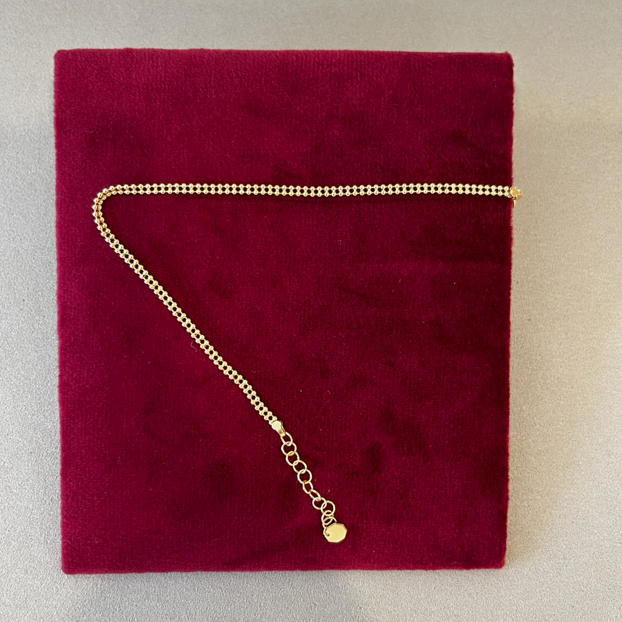 Double 9ct Bead Chain Gold Bracelet