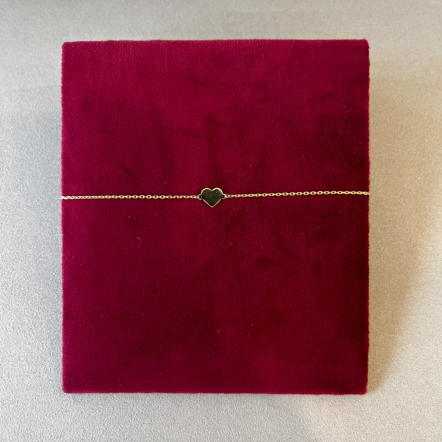 Single Heart 9ct Gold Bracelet