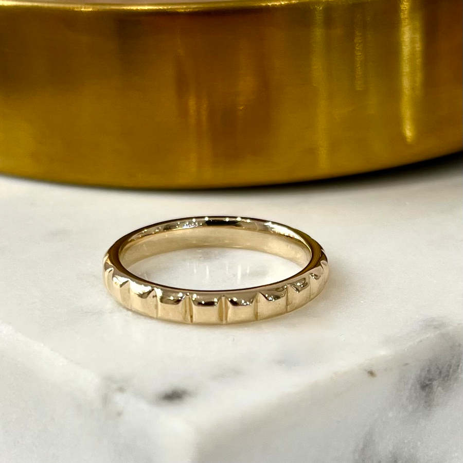 Groove Band Ring in 9ct Yellow Gold