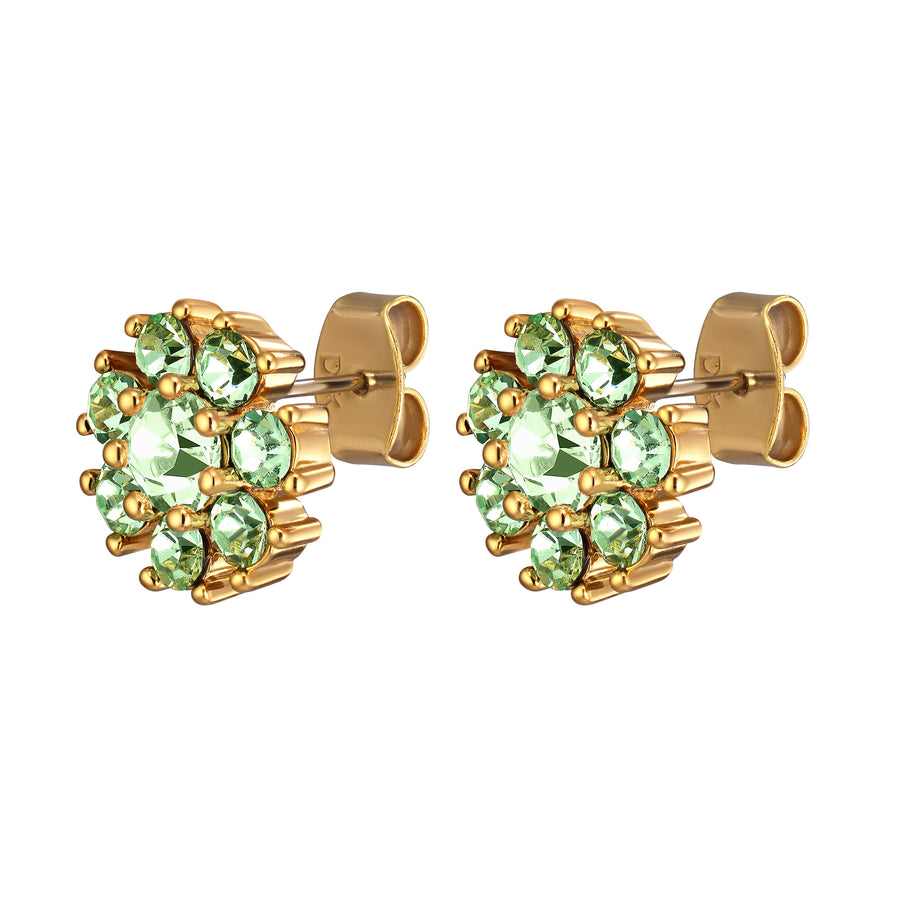 Carnea SG Light Green/Crystal Earrings