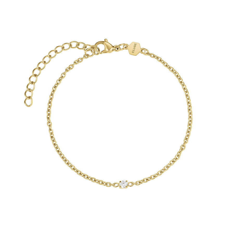 Cluse Gift Box Fluette Watch Steel White Stones & Zircon Bracelet, Gold Colour