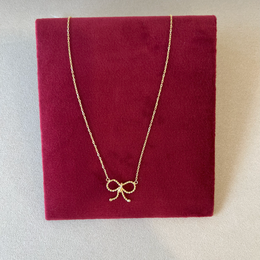 9ct Gold Bow Necklace