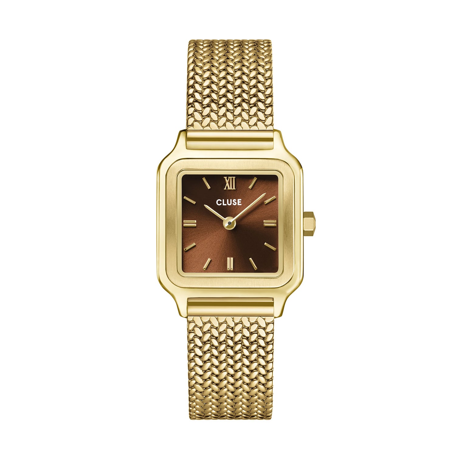 Gracieuse Petite Watch Mesh, Brown, Gold Colour