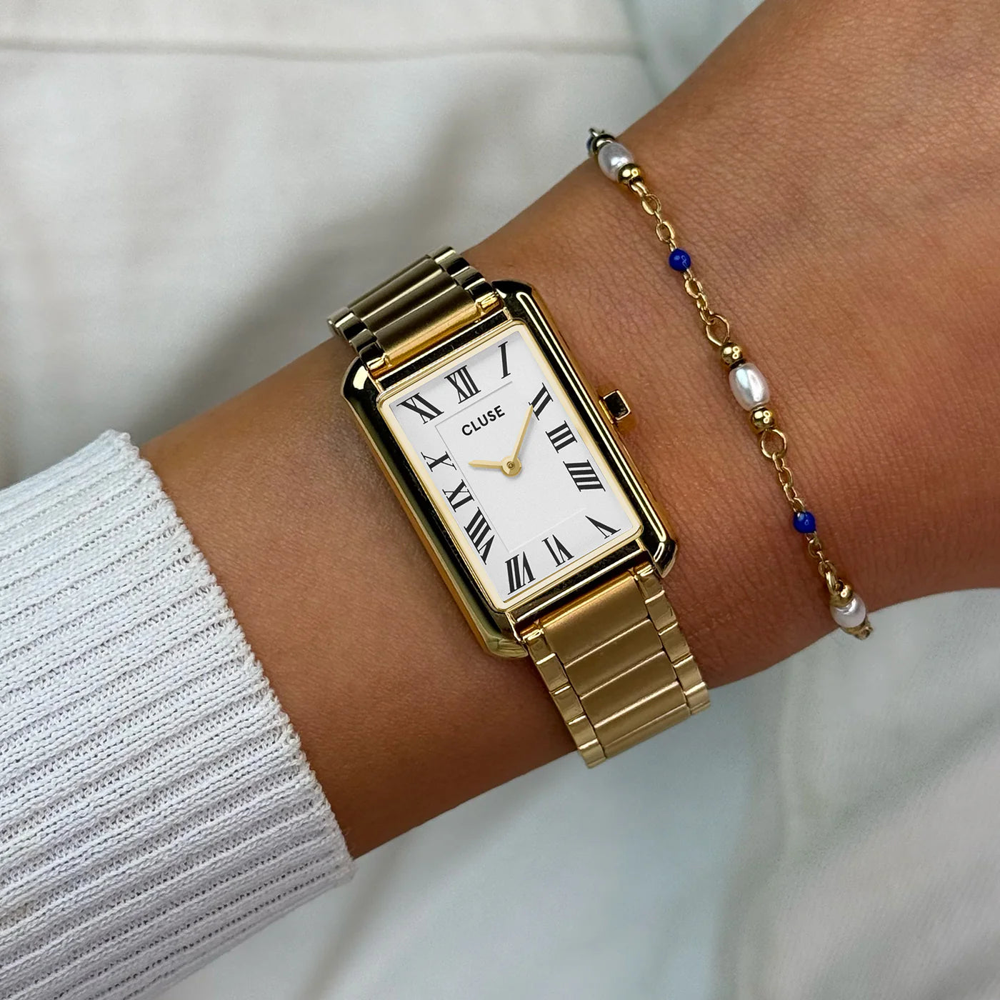 Belisenna Watch Steel, White, Gold