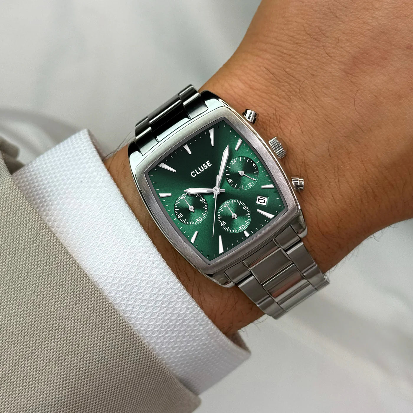 Quartaut Watch Steel, Green, Silver